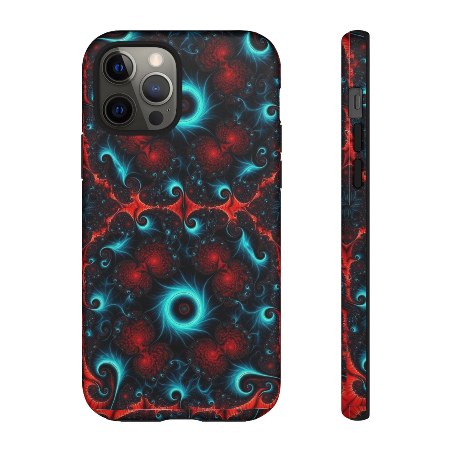 Phone Case matte — Neon Fractal Galaxy Protective Tough Case