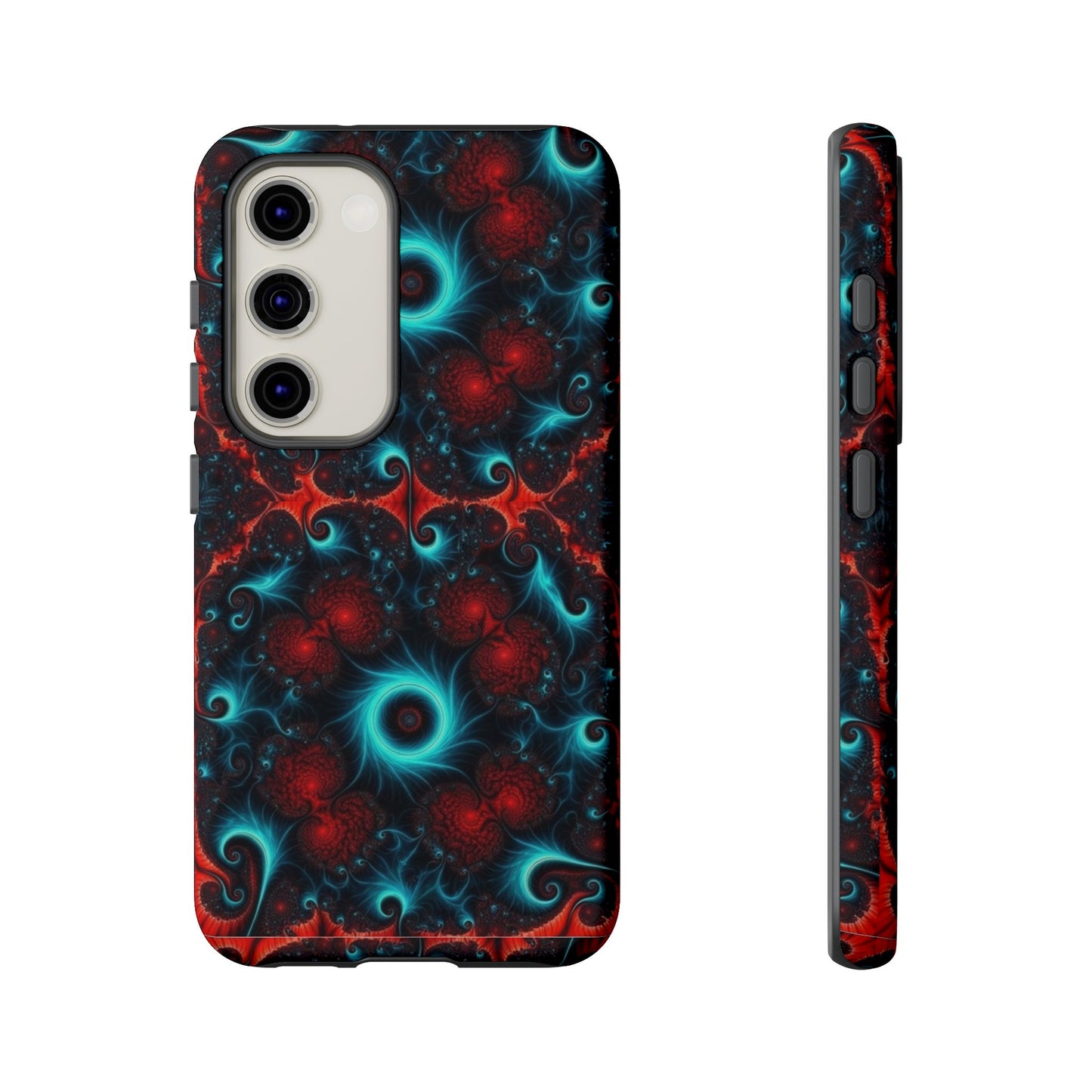 Phone Case matte — Neon Fractal Galaxy Protective Tough Case