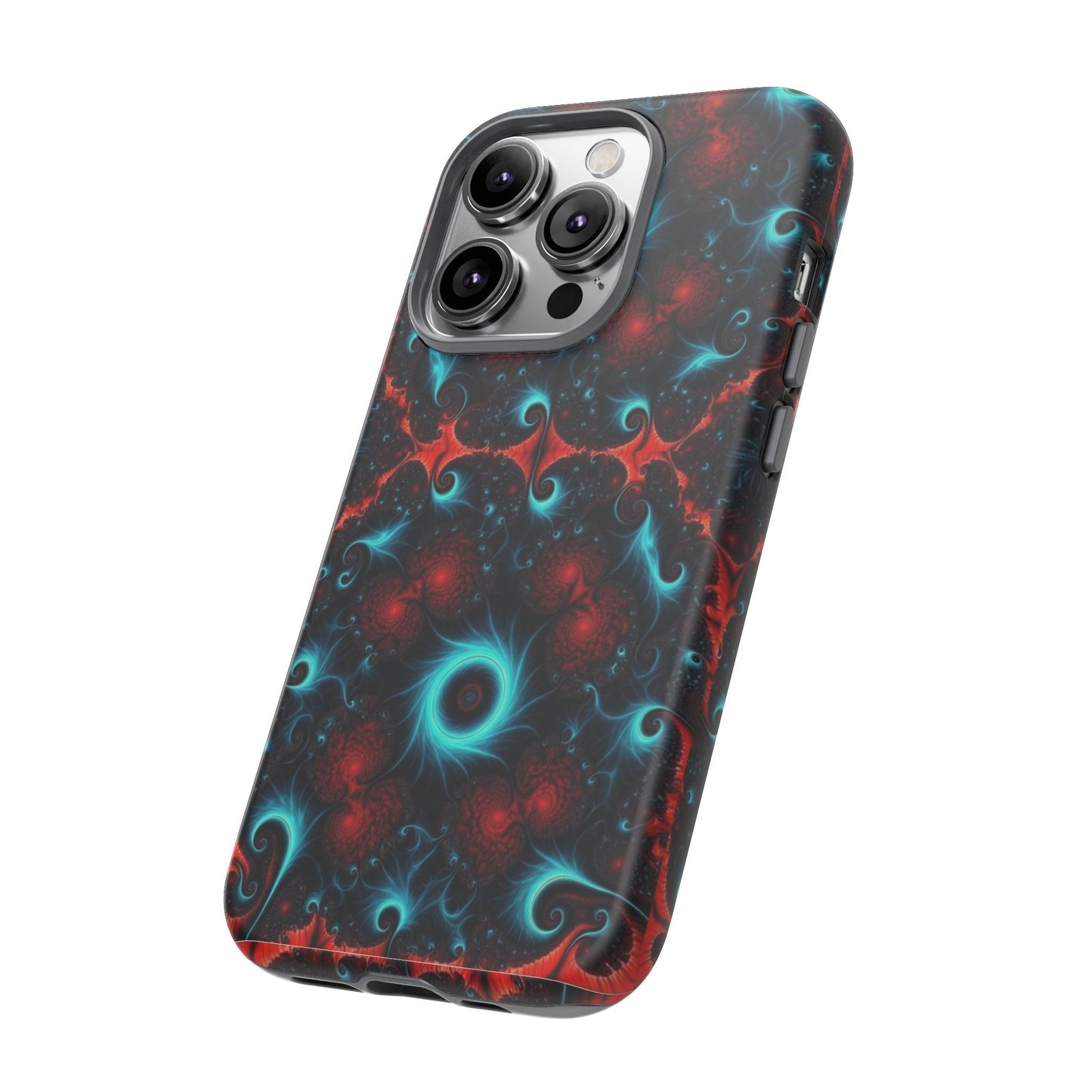 Phone Case matte — Neon Fractal Galaxy Protective Tough Case