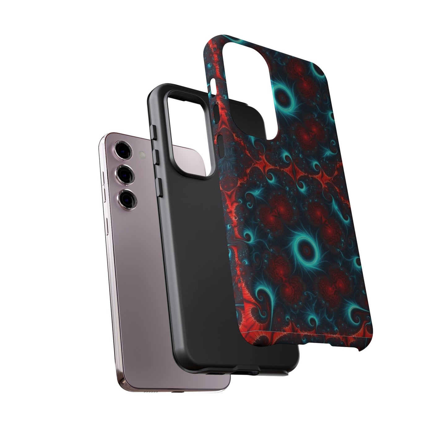 Phone Case matte — Neon Fractal Galaxy Protective Tough Case