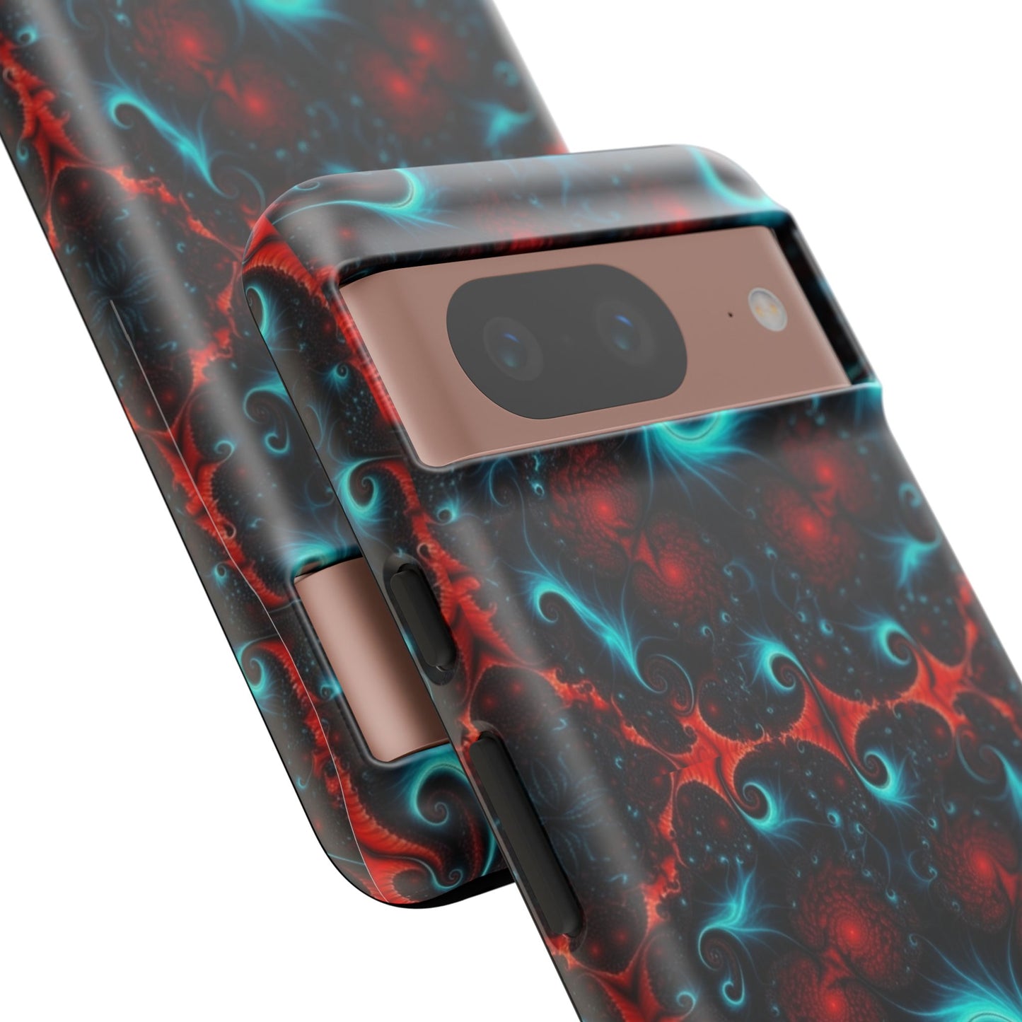 Phone Case matte — Neon Fractal Galaxy Protective Tough Case