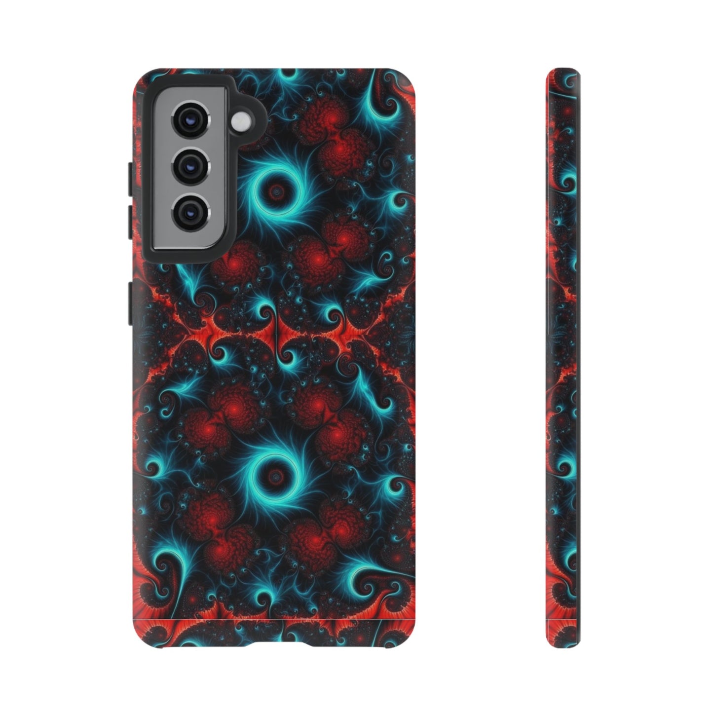 Phone Case matte — Neon Fractal Galaxy Protective Tough Case