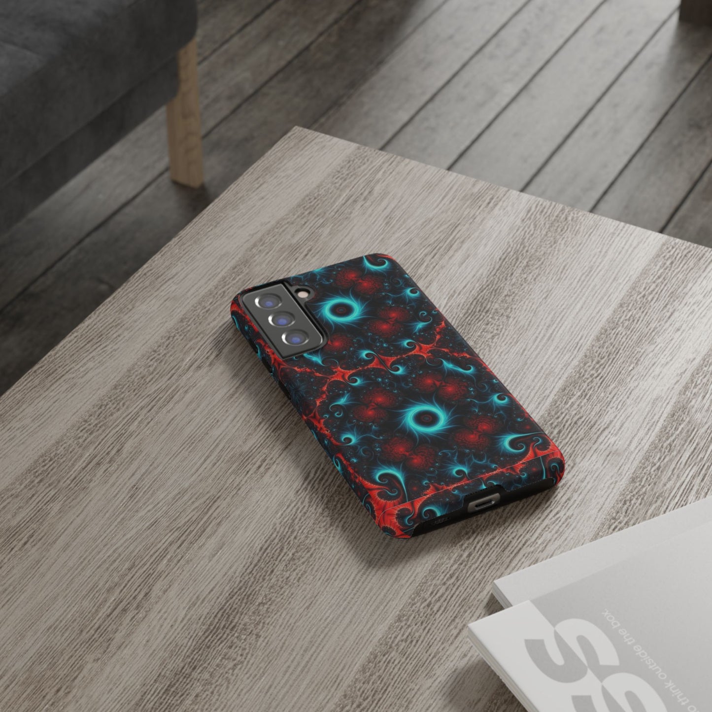 Phone Case matte — Neon Fractal Galaxy Protective Tough Case