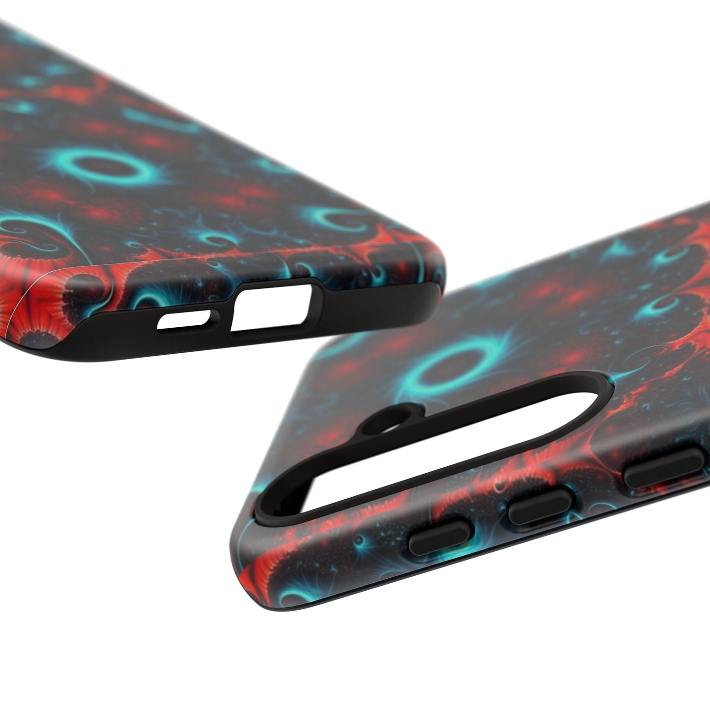 Phone Case matte — Neon Fractal Galaxy Protective Tough Case