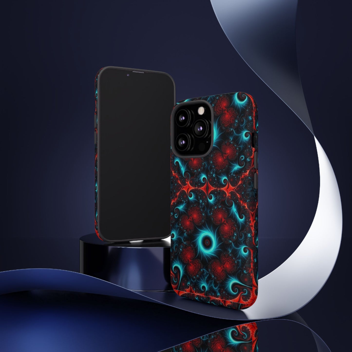 Phone Case matte — Neon Fractal Galaxy Protective Tough Case