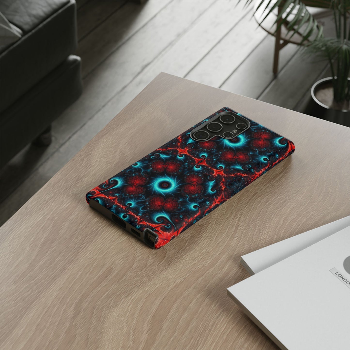 Phone Case matte — Neon Fractal Galaxy Protective Tough Case