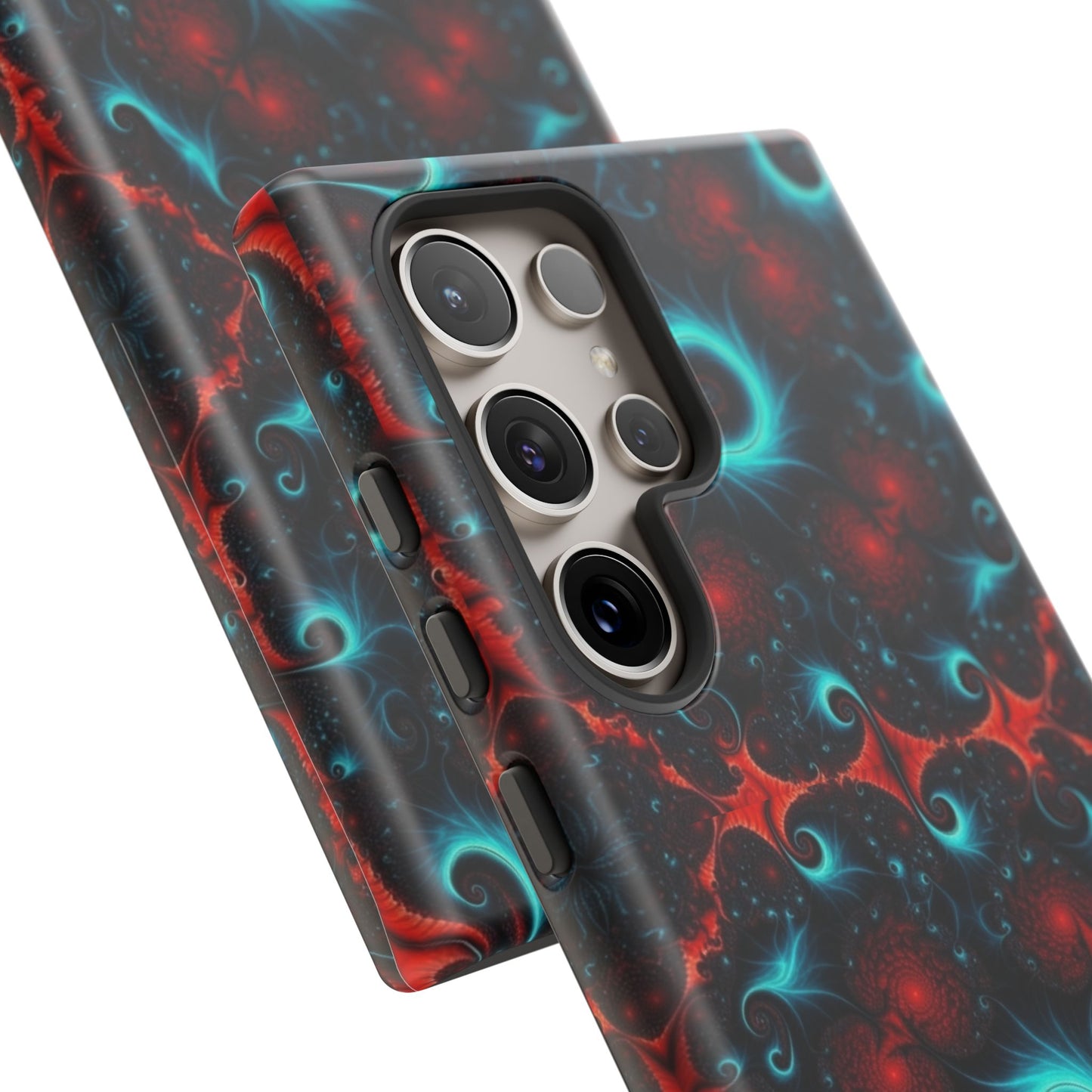 Phone Case matte — Neon Fractal Galaxy Protective Tough Case