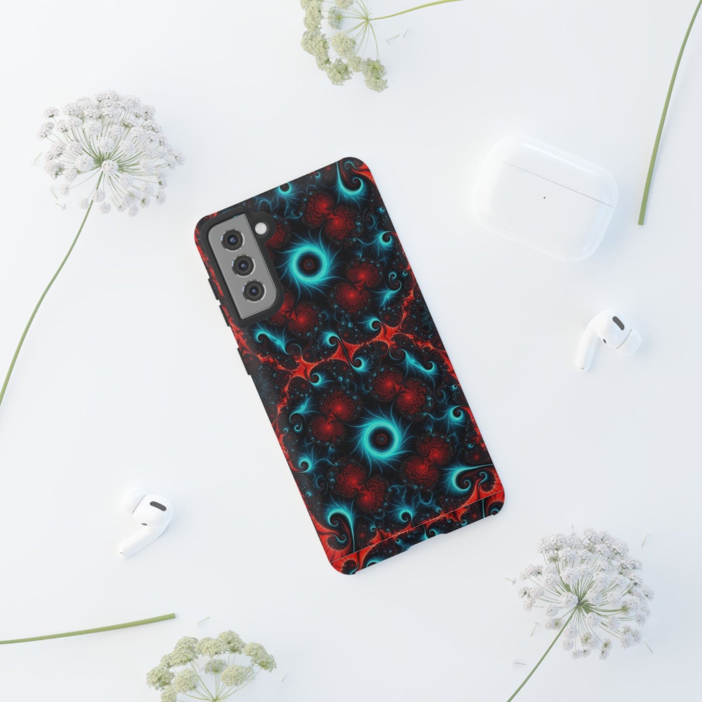 Phone Case matte — Neon Fractal Galaxy Protective Tough Case