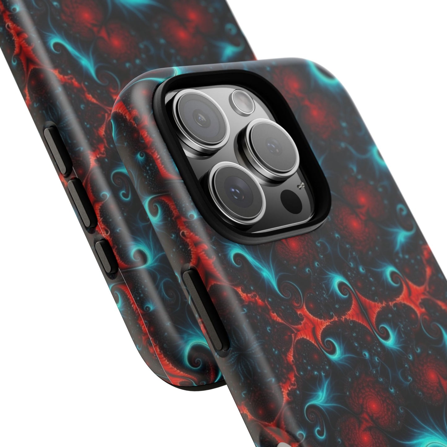 Phone Case matte — Neon Fractal Galaxy Protective Tough Case