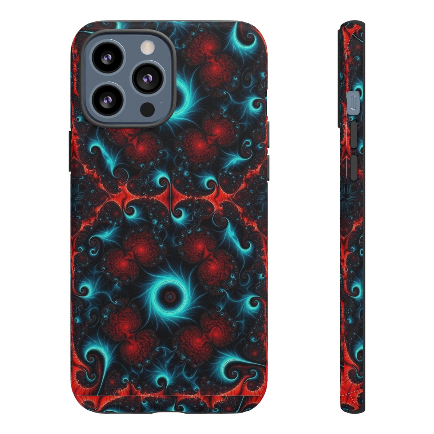 Phone Case matte — Neon Fractal Galaxy Protective Tough Case