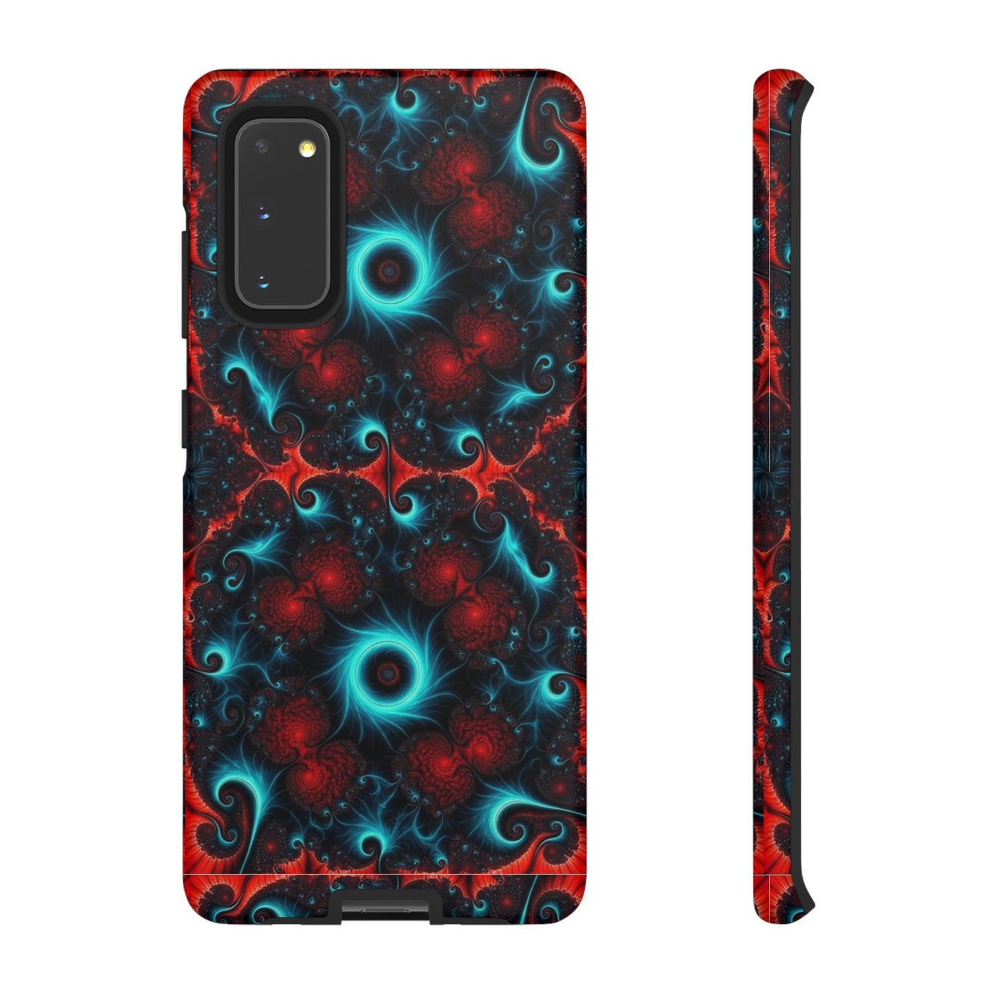 Phone Case matte — Neon Fractal Galaxy Protective Tough Case