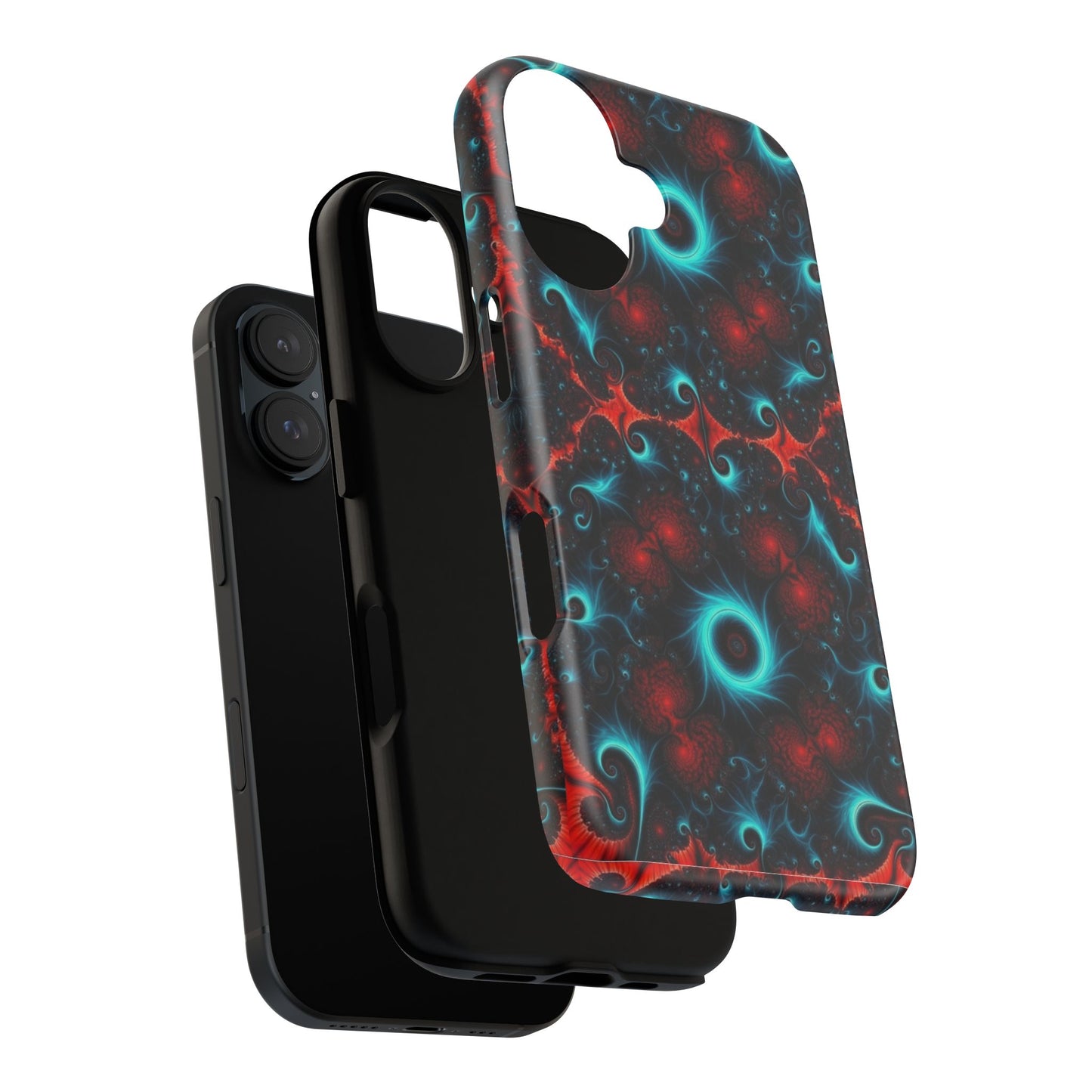 Phone Case matte — Neon Fractal Galaxy Protective Tough Case