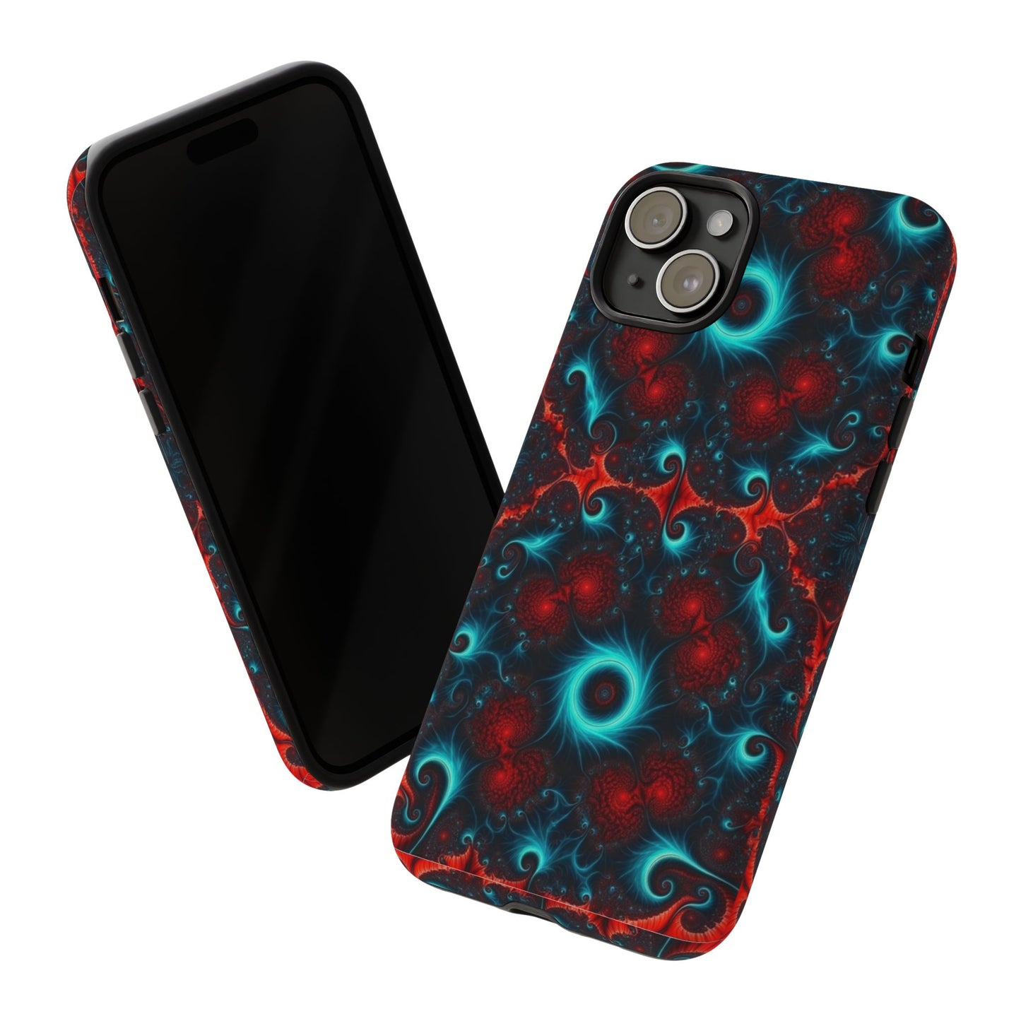 Phone Case matte — Neon Fractal Galaxy Protective Tough Case
