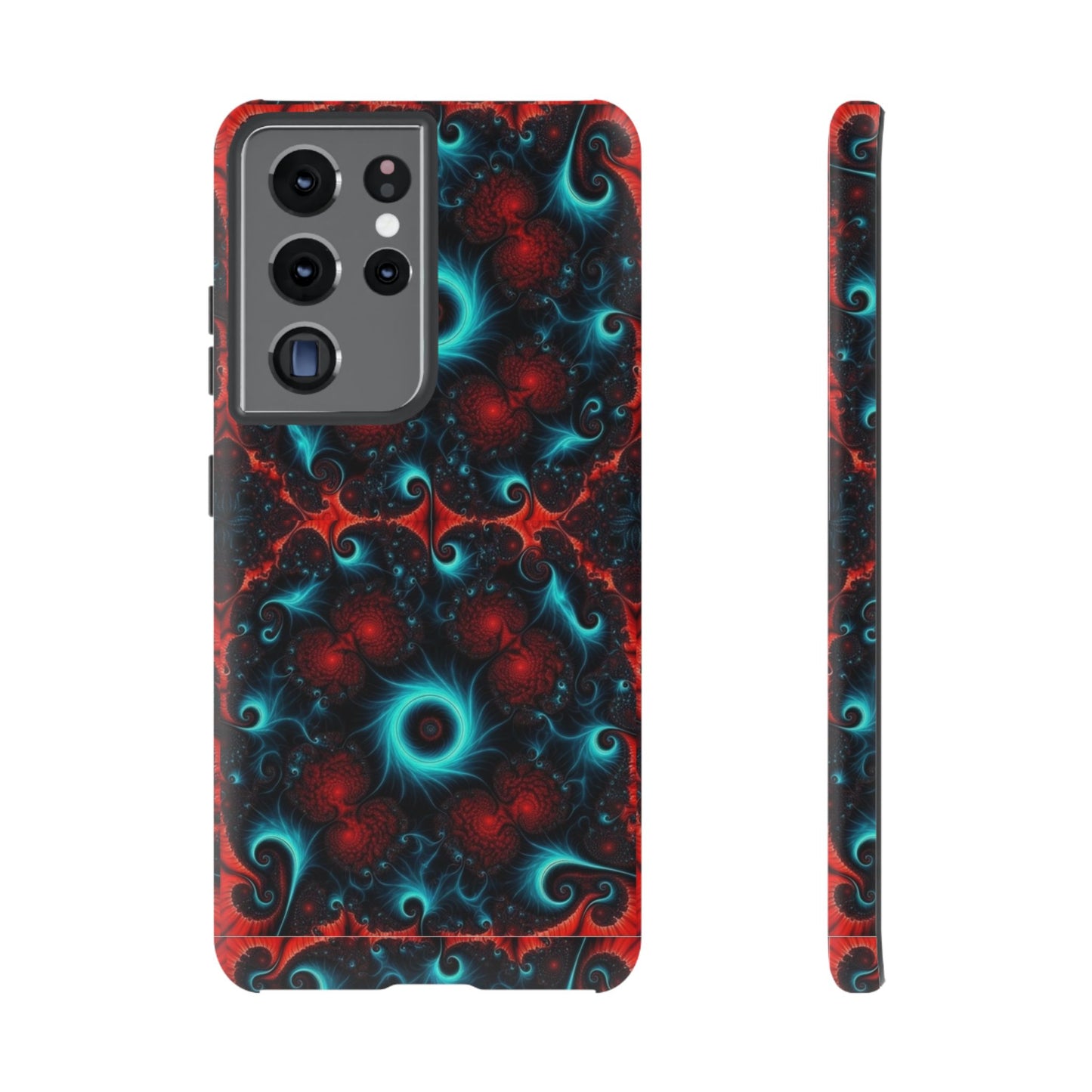 Phone Case matte — Neon Fractal Galaxy Protective Tough Case