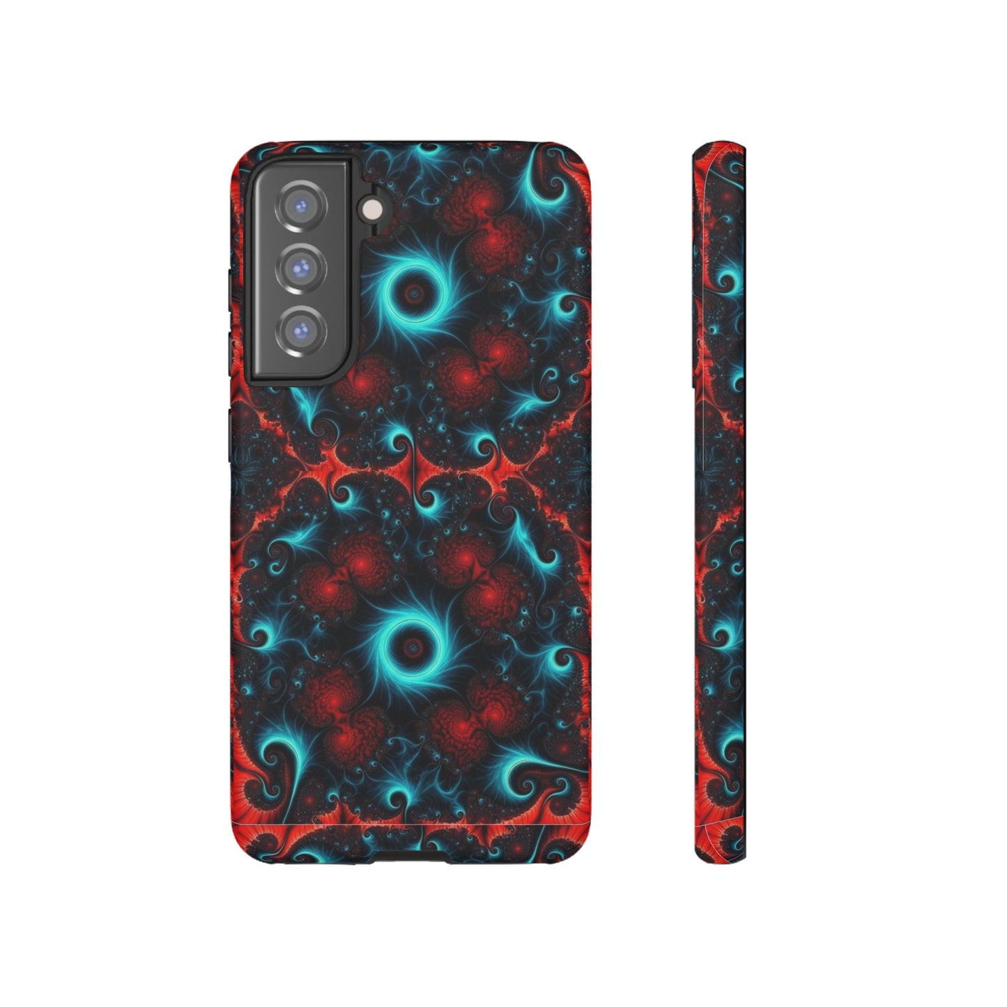 Phone Case matte — Neon Fractal Galaxy Protective Tough Case