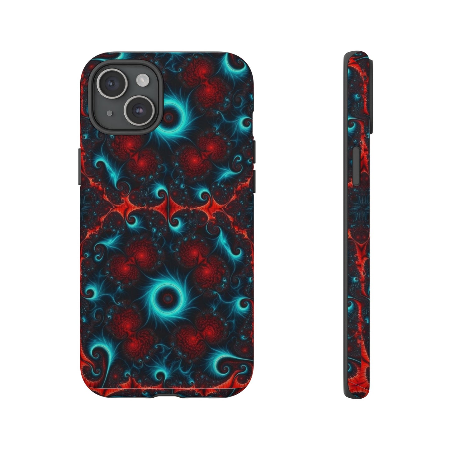 Phone Case matte — Neon Fractal Galaxy Protective Tough Case