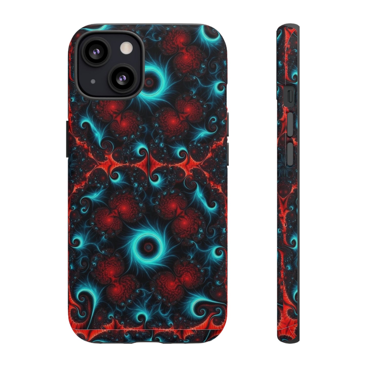 Phone Case matte — Neon Fractal Galaxy Protective Tough Case