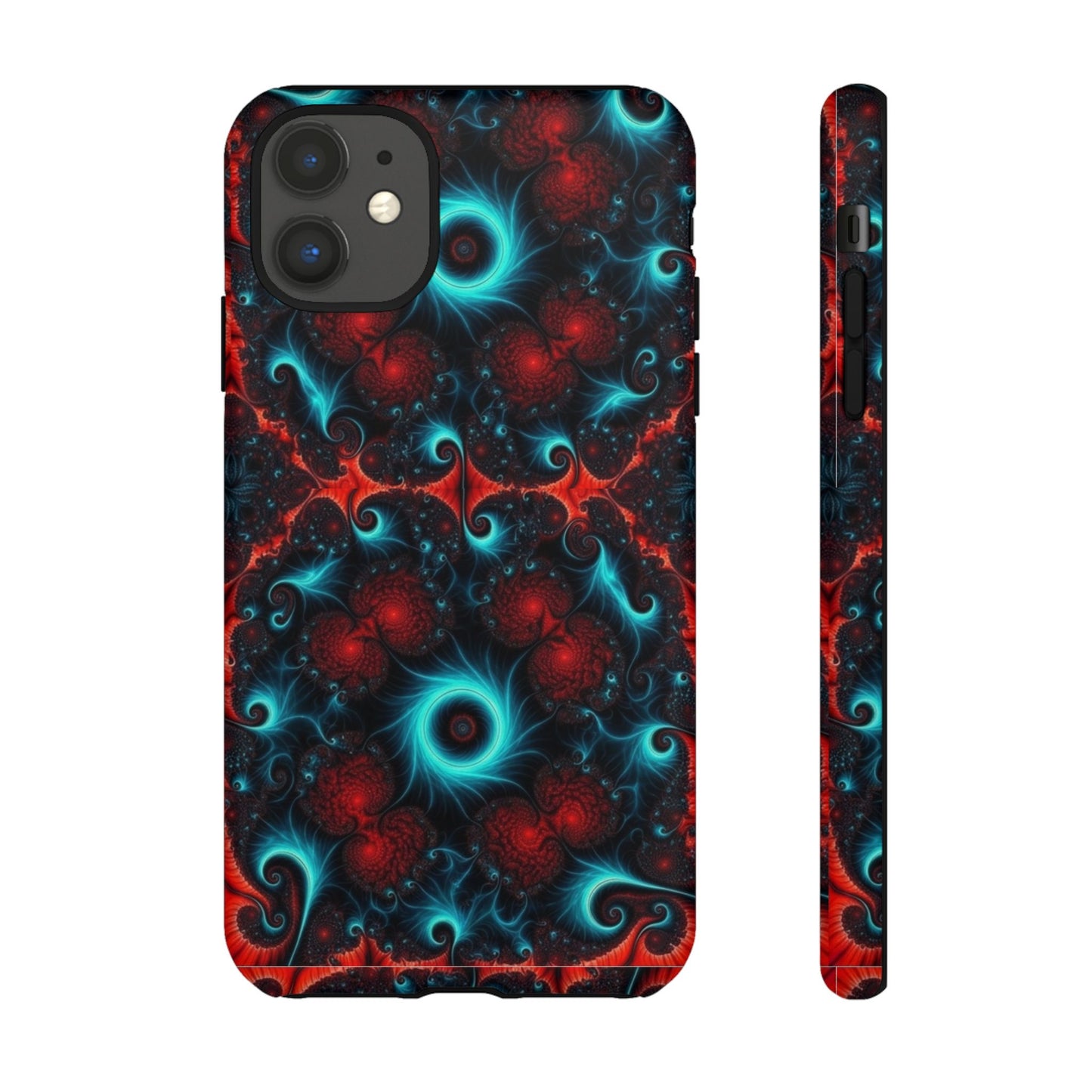 Phone Case matte — Neon Fractal Galaxy Protective Tough Case
