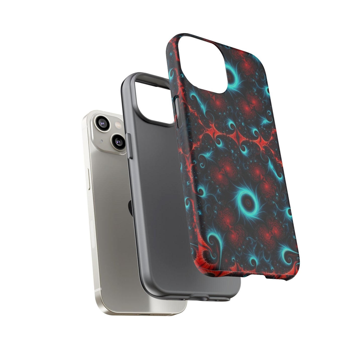 Phone Case matte — Neon Fractal Galaxy Protective Tough Case