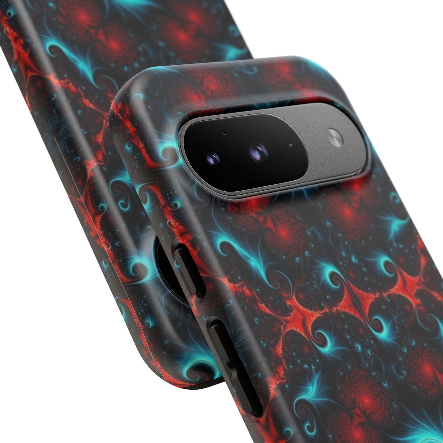 Phone Case matte — Neon Fractal Galaxy Protective Tough Case