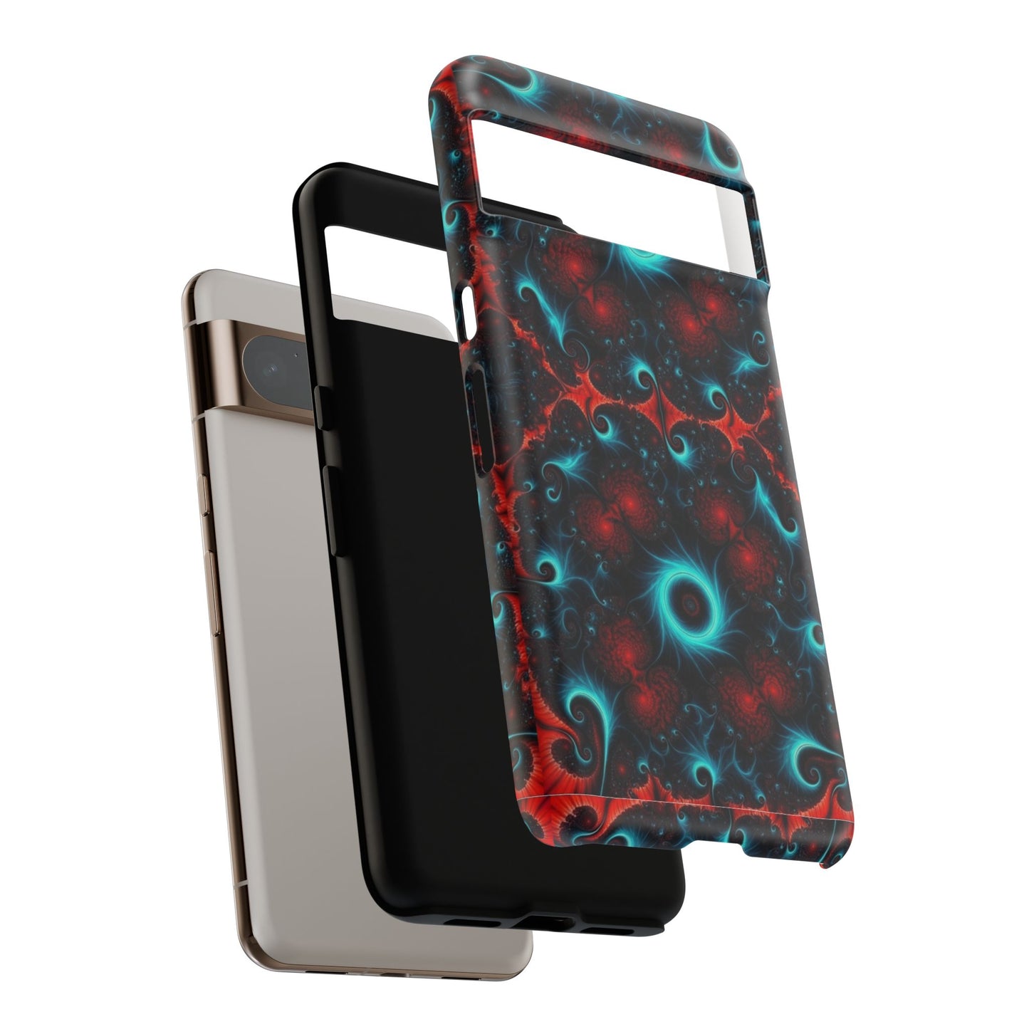 Phone Case matte — Neon Fractal Galaxy Protective Tough Case