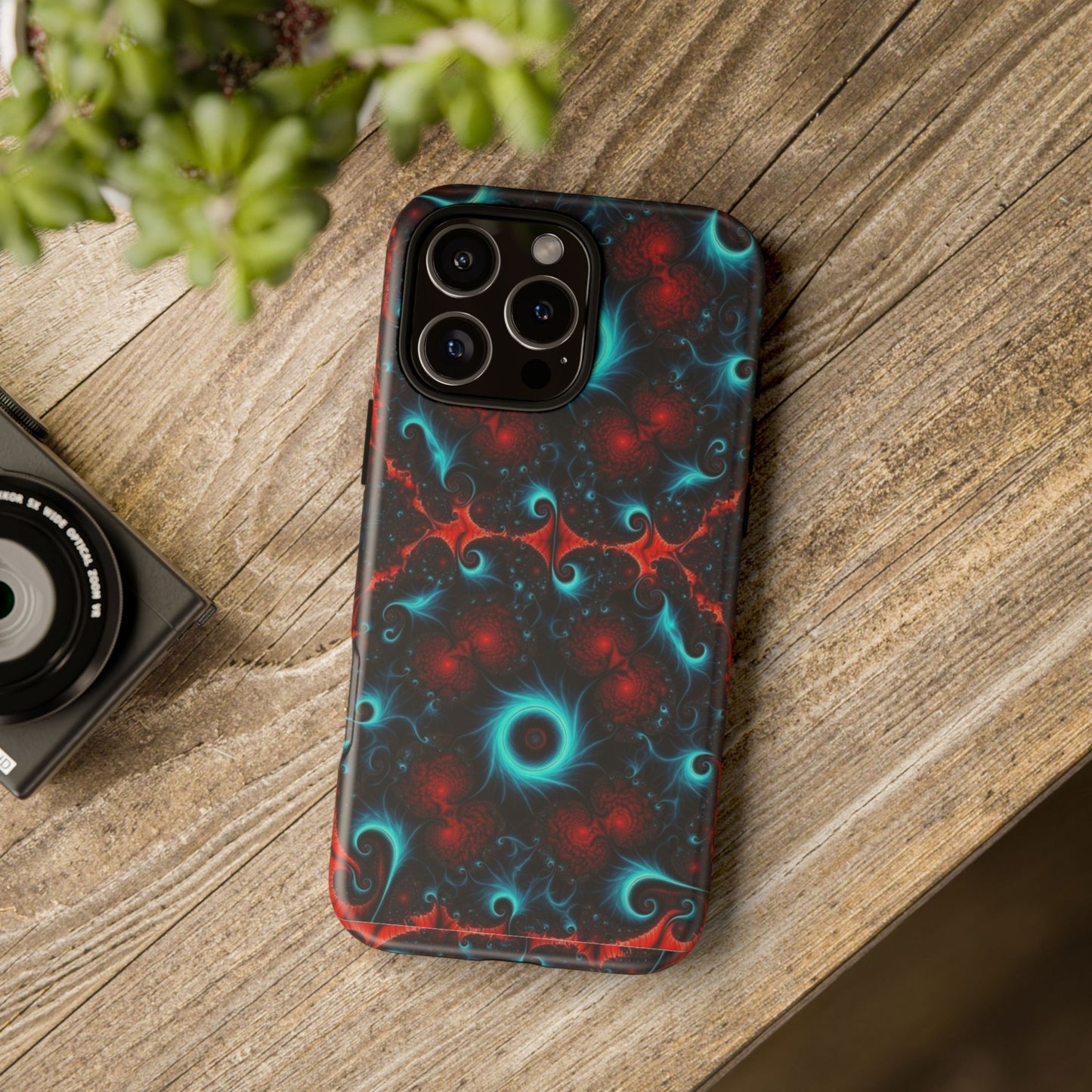 Phone Case matte — Neon Fractal Galaxy Protective Tough Case
