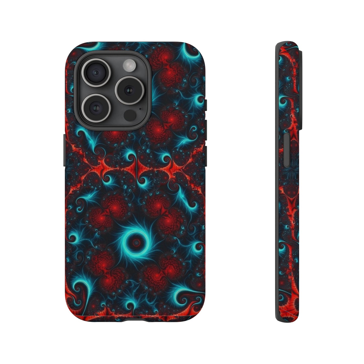 Phone Case matte — Neon Fractal Galaxy Protective Tough Case