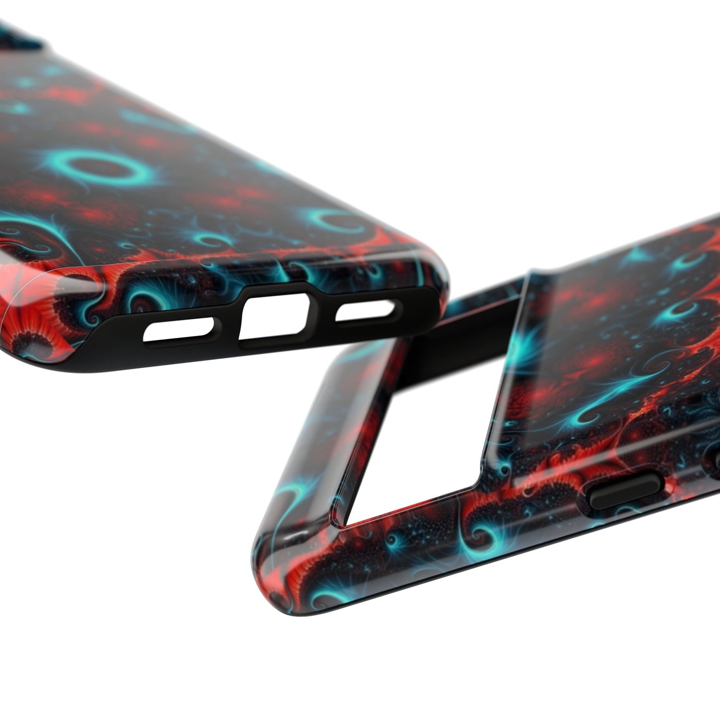 Phone Case matte — Neon Fractal Galaxy Protective Tough Case