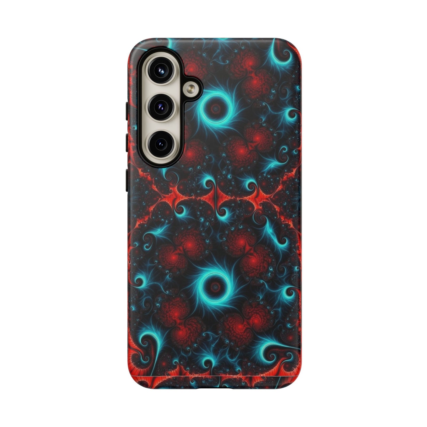 Phone Case matte — Neon Fractal Galaxy Protective Tough Case