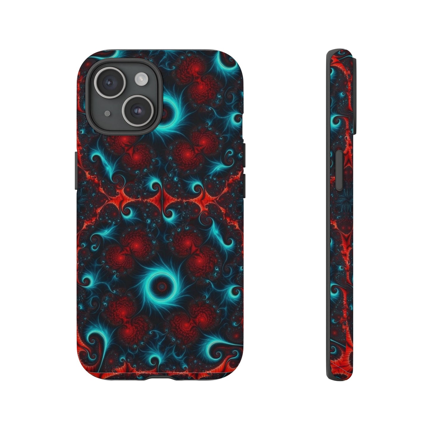 Phone Case matte — Neon Fractal Galaxy Protective Tough Case