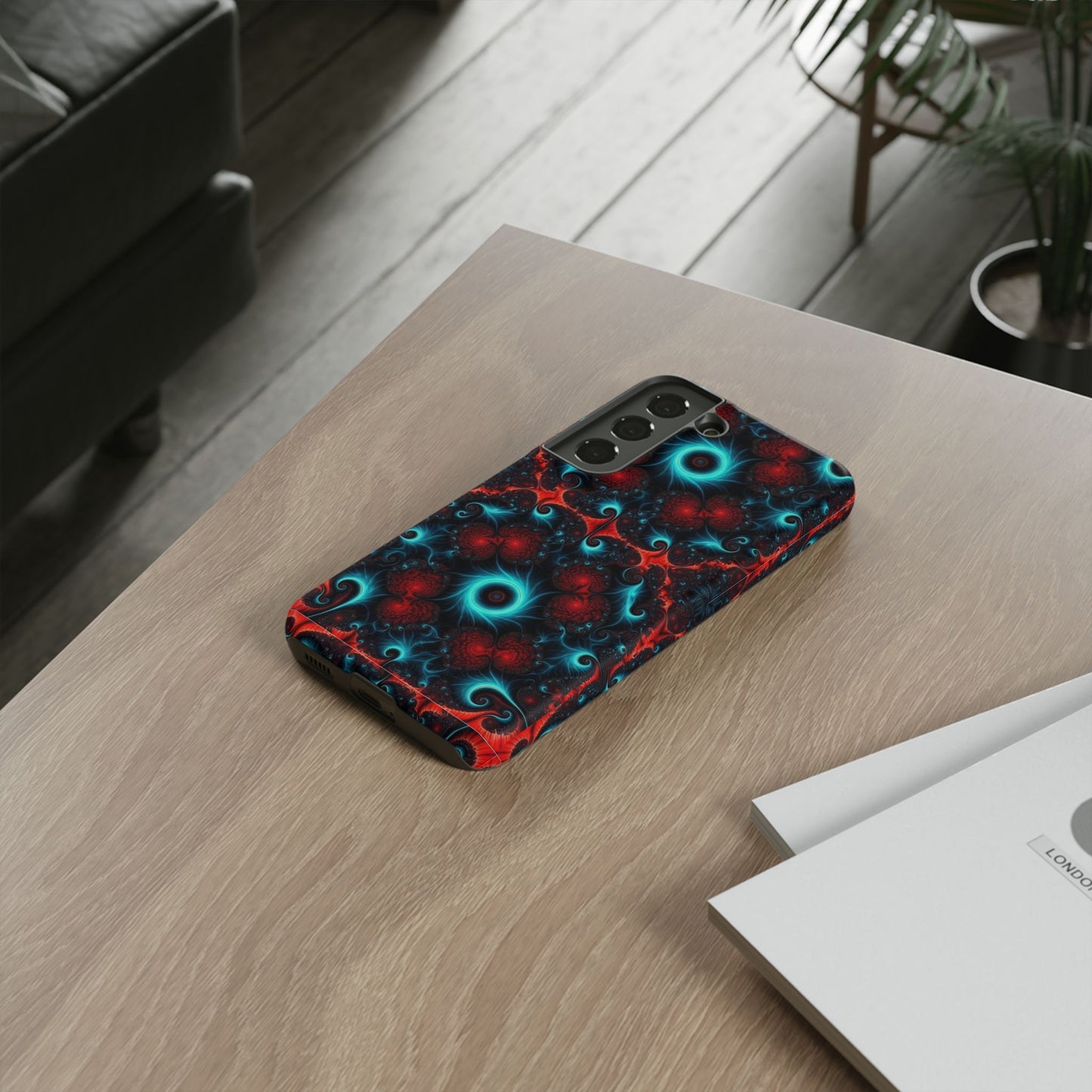 Phone Case matte — Neon Fractal Galaxy Protective Tough Case