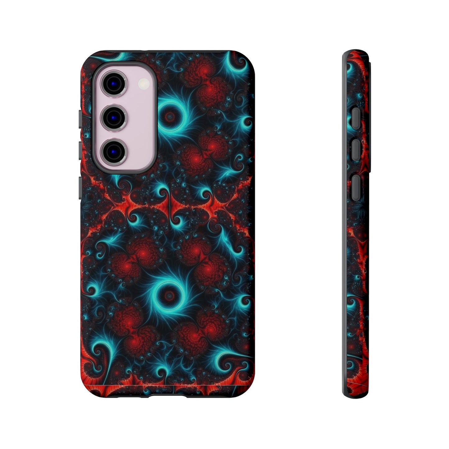 Phone Case matte — Neon Fractal Galaxy Protective Tough Case