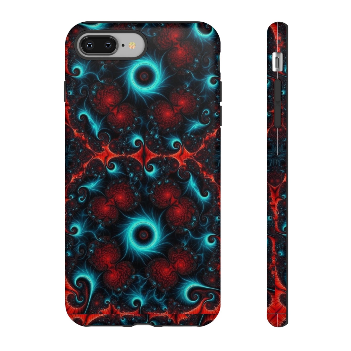 Phone Case matte — Neon Fractal Galaxy Protective Tough Case