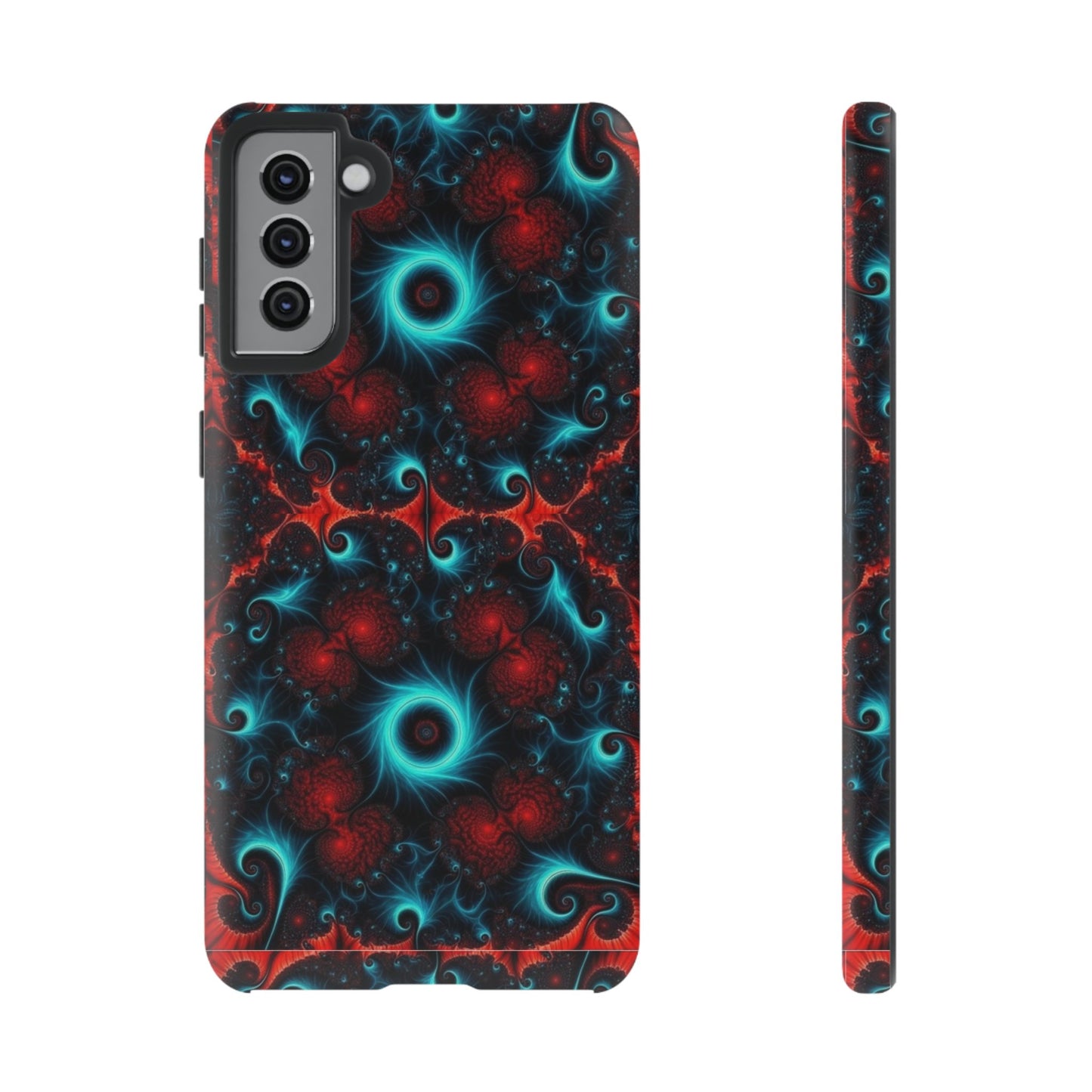 Phone Case matte — Neon Fractal Galaxy Protective Tough Case