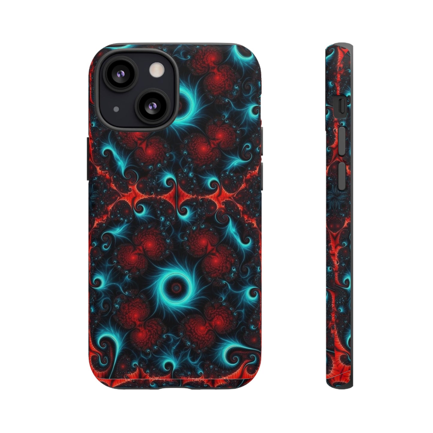 Phone Case matte — Neon Fractal Galaxy Protective Tough Case