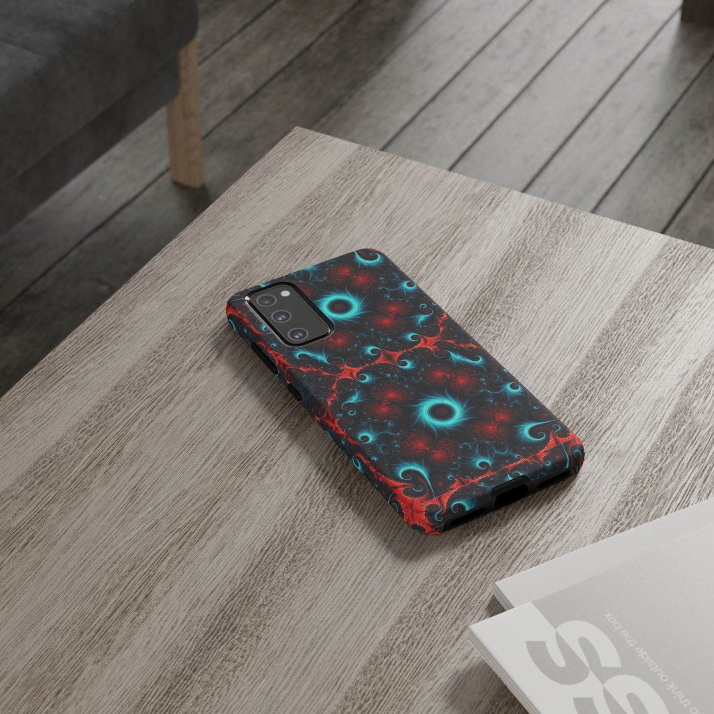 Phone Case matte — Neon Fractal Galaxy Protective Tough Case