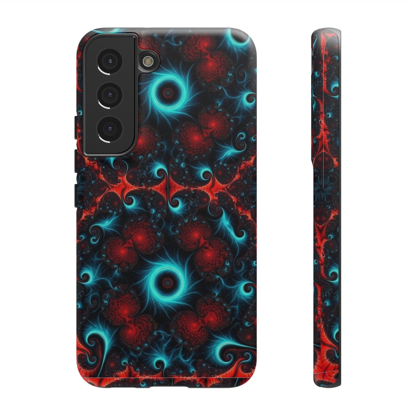 Phone Case matte — Neon Fractal Galaxy Protective Tough Case