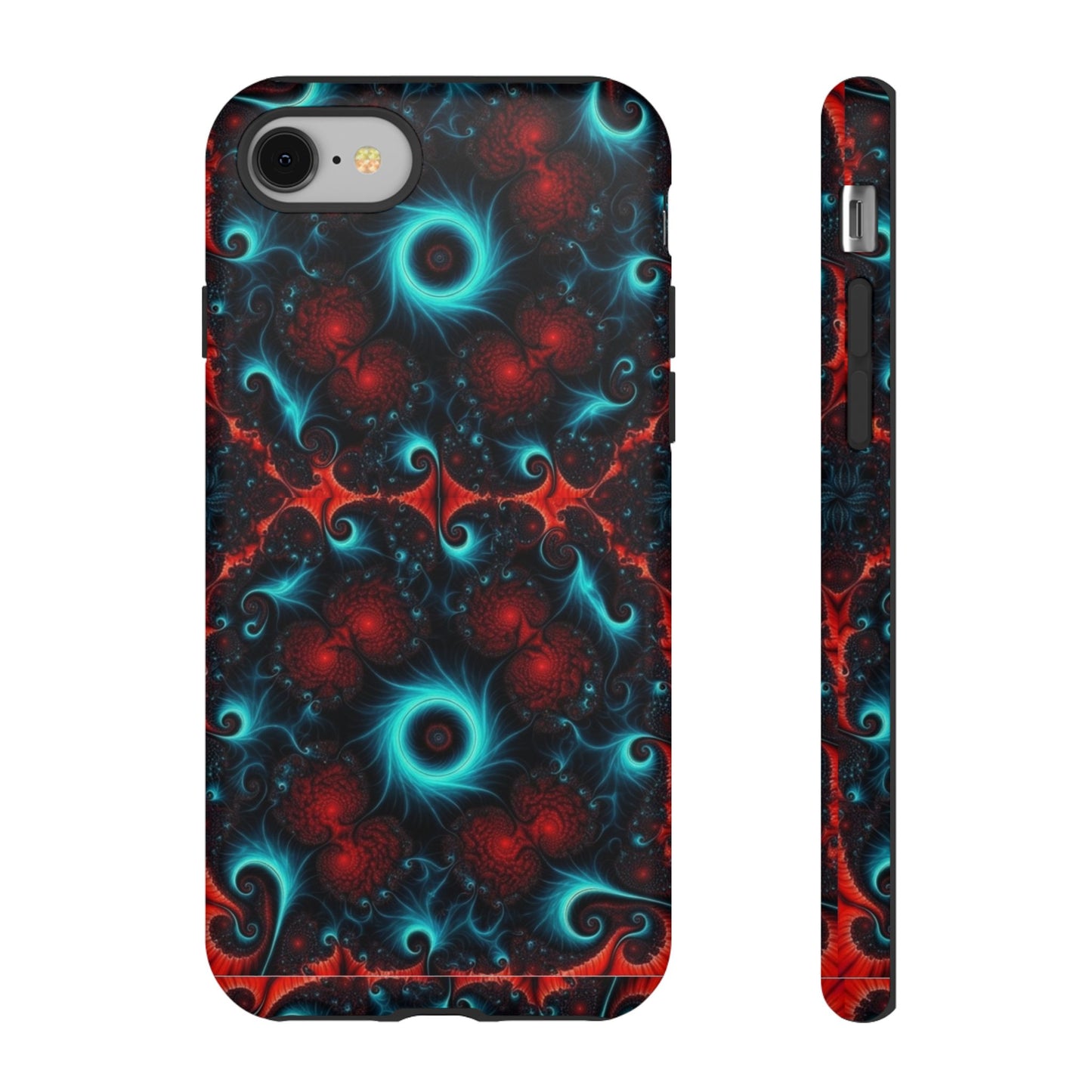 Phone Case matte — Neon Fractal Galaxy Protective Tough Case