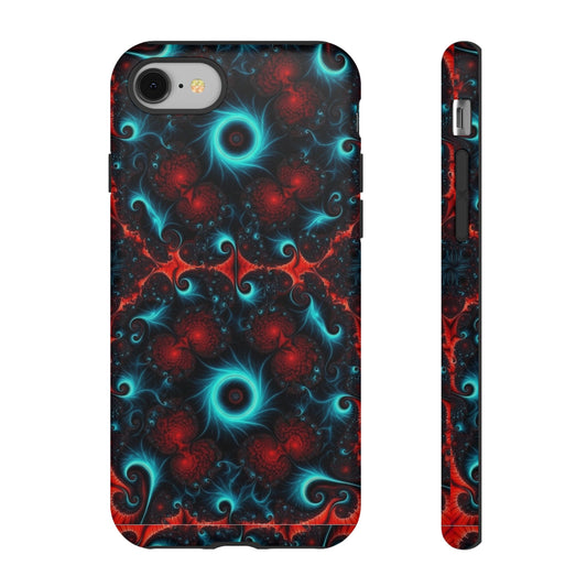 Phone Case matte — Neon Fractal Galaxy Protective Tough Case