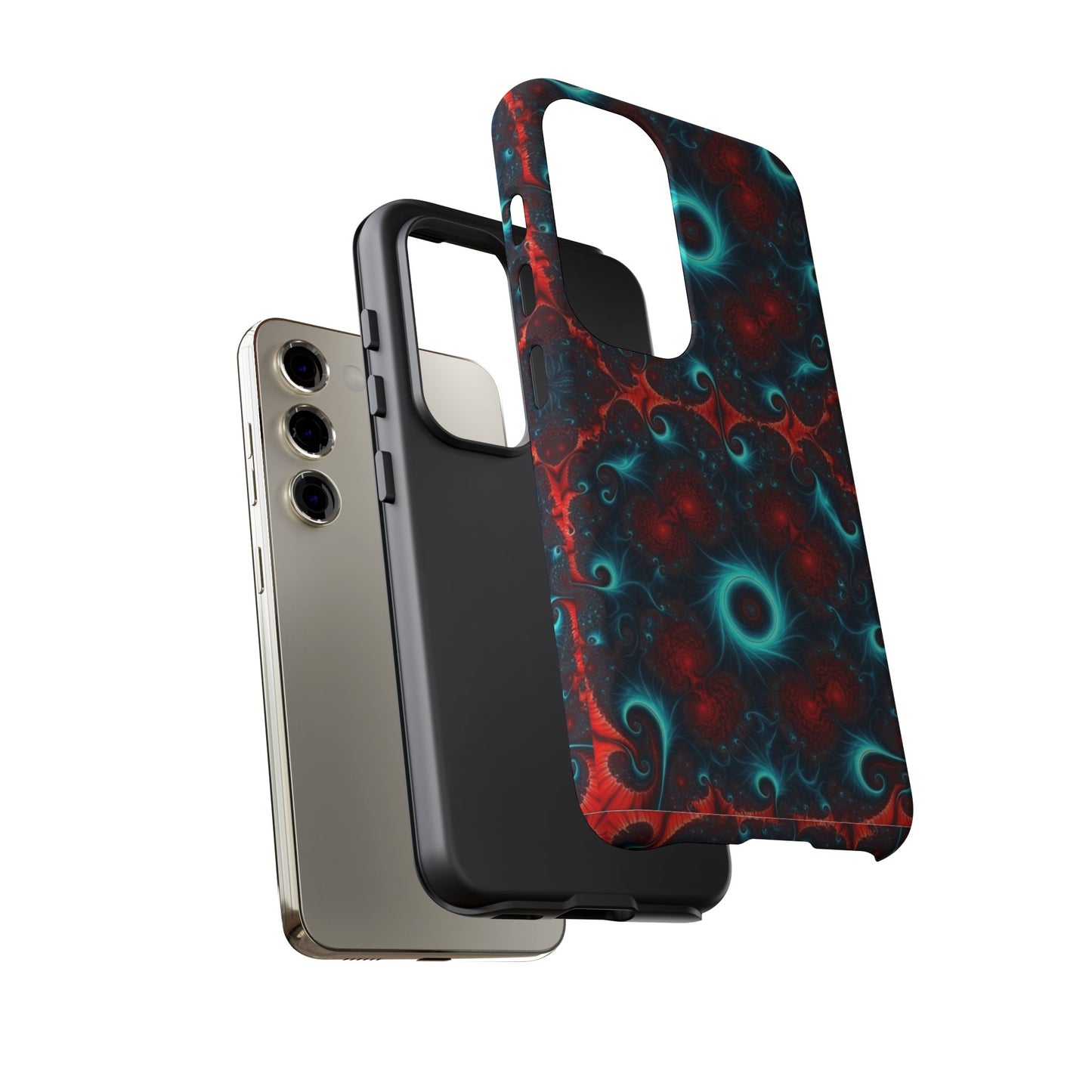 Phone Case matte — Neon Fractal Galaxy Protective Tough Case
