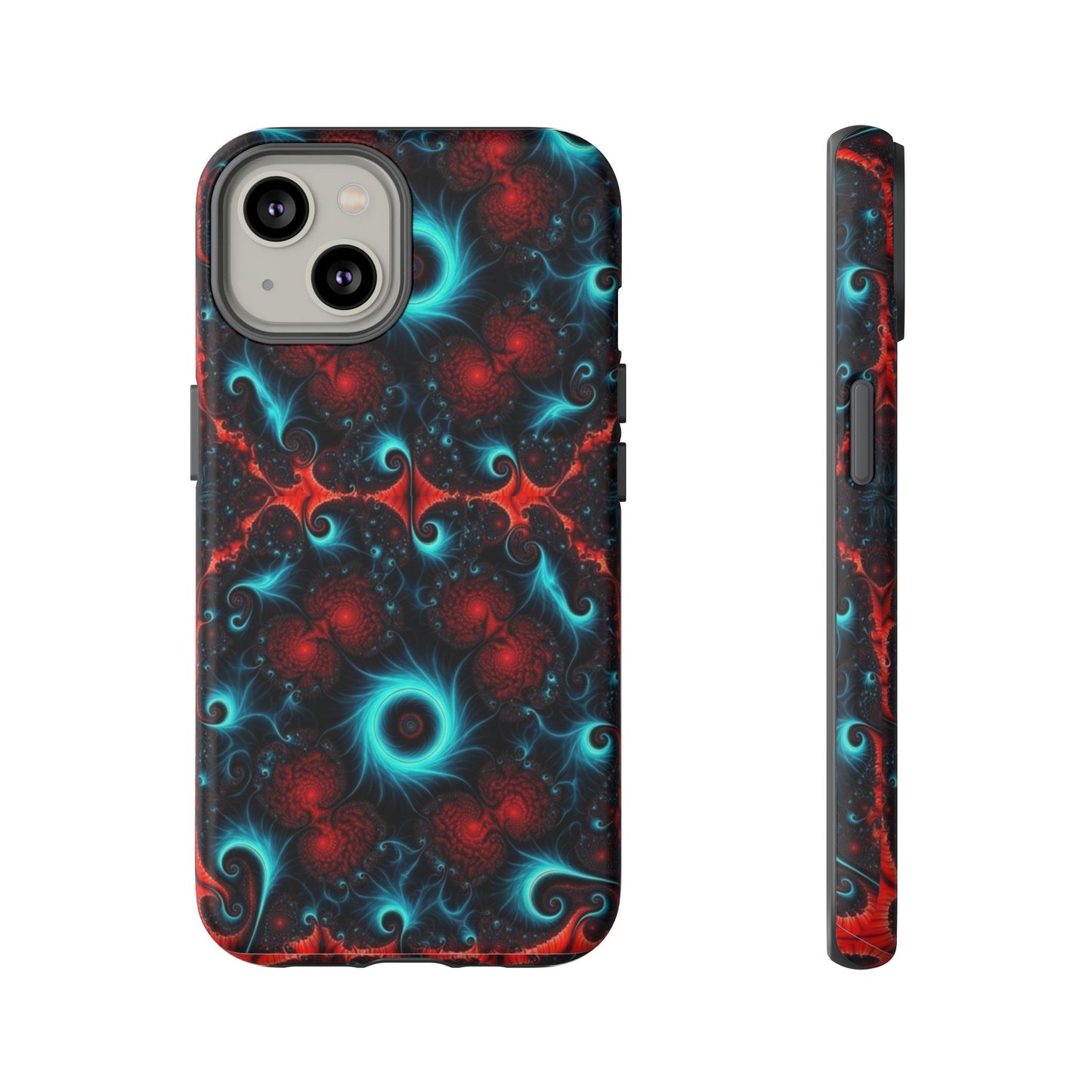 Phone Case matte — Neon Fractal Galaxy Protective Tough Case