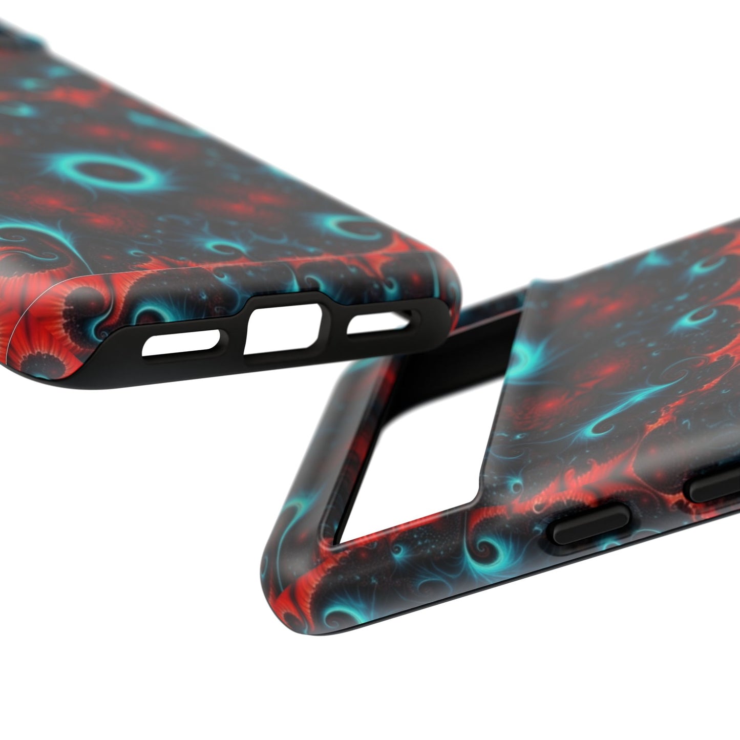 Phone Case matte — Neon Fractal Galaxy Protective Tough Case