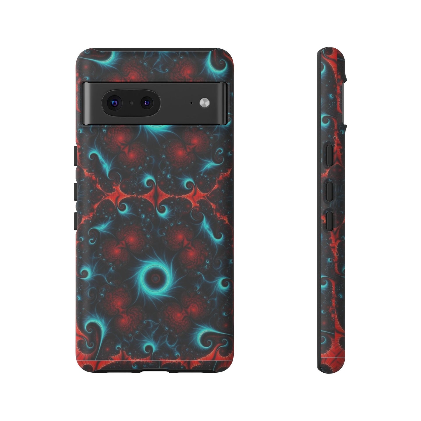 Phone Case matte — Neon Fractal Galaxy Protective Tough Case
