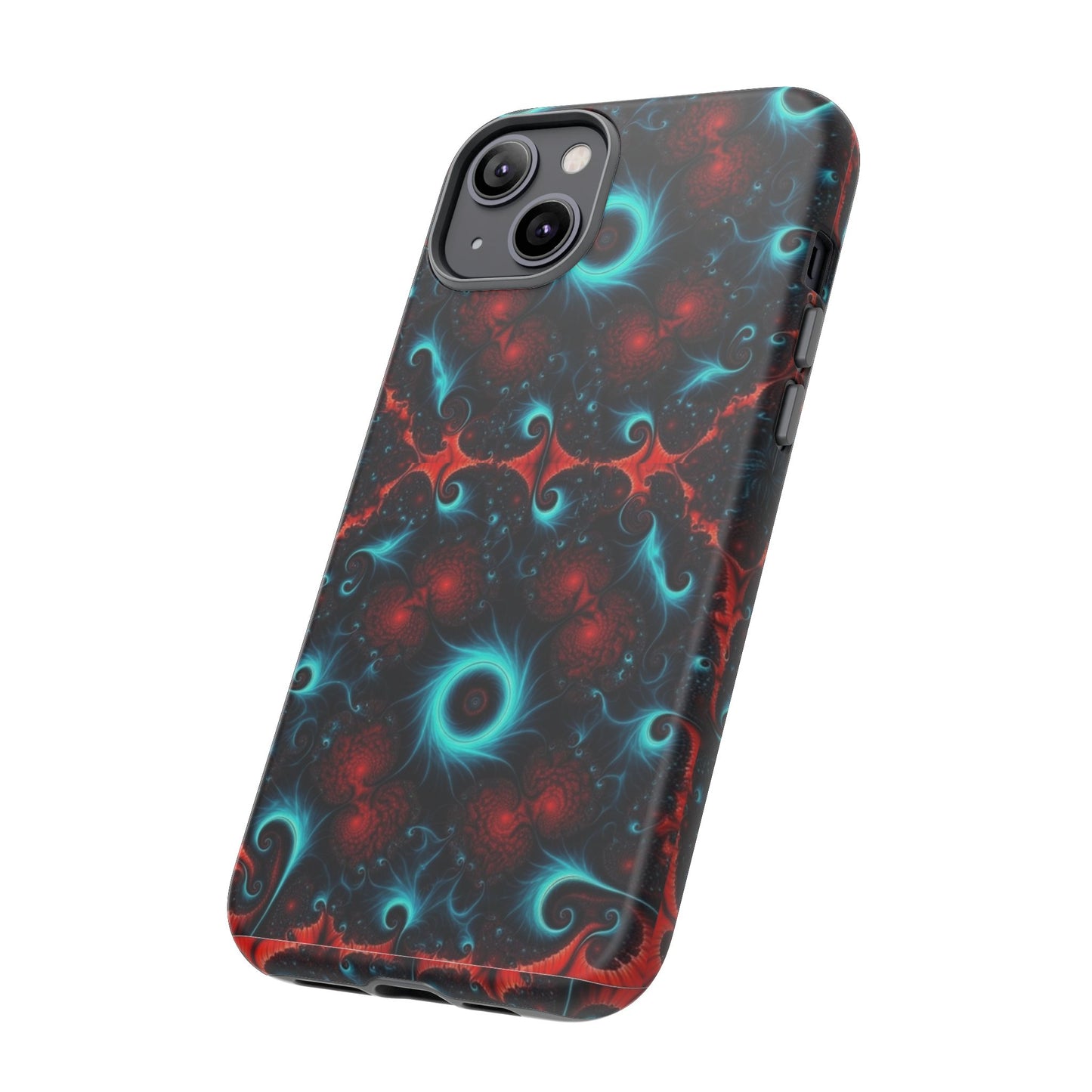 Phone Case matte — Neon Fractal Galaxy Protective Tough Case