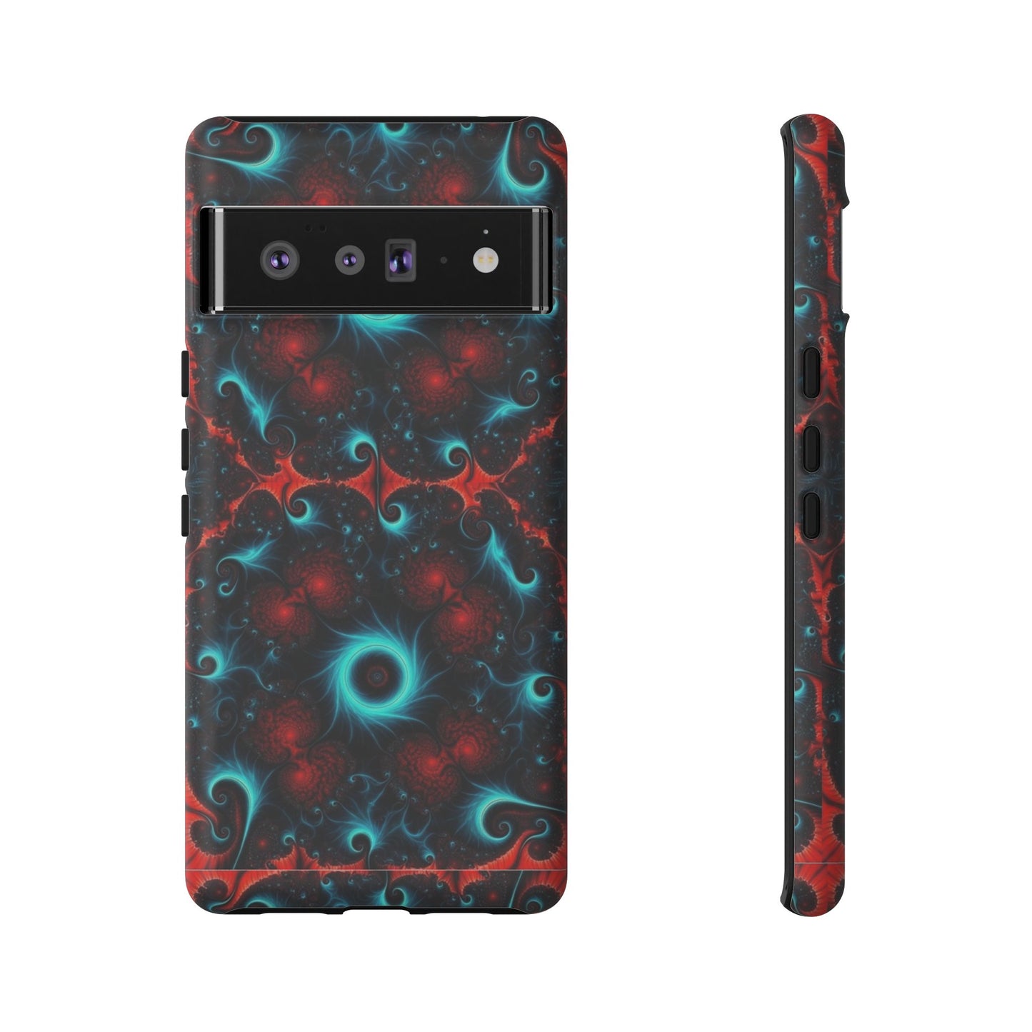 Phone Case matte — Neon Fractal Galaxy Protective Tough Case