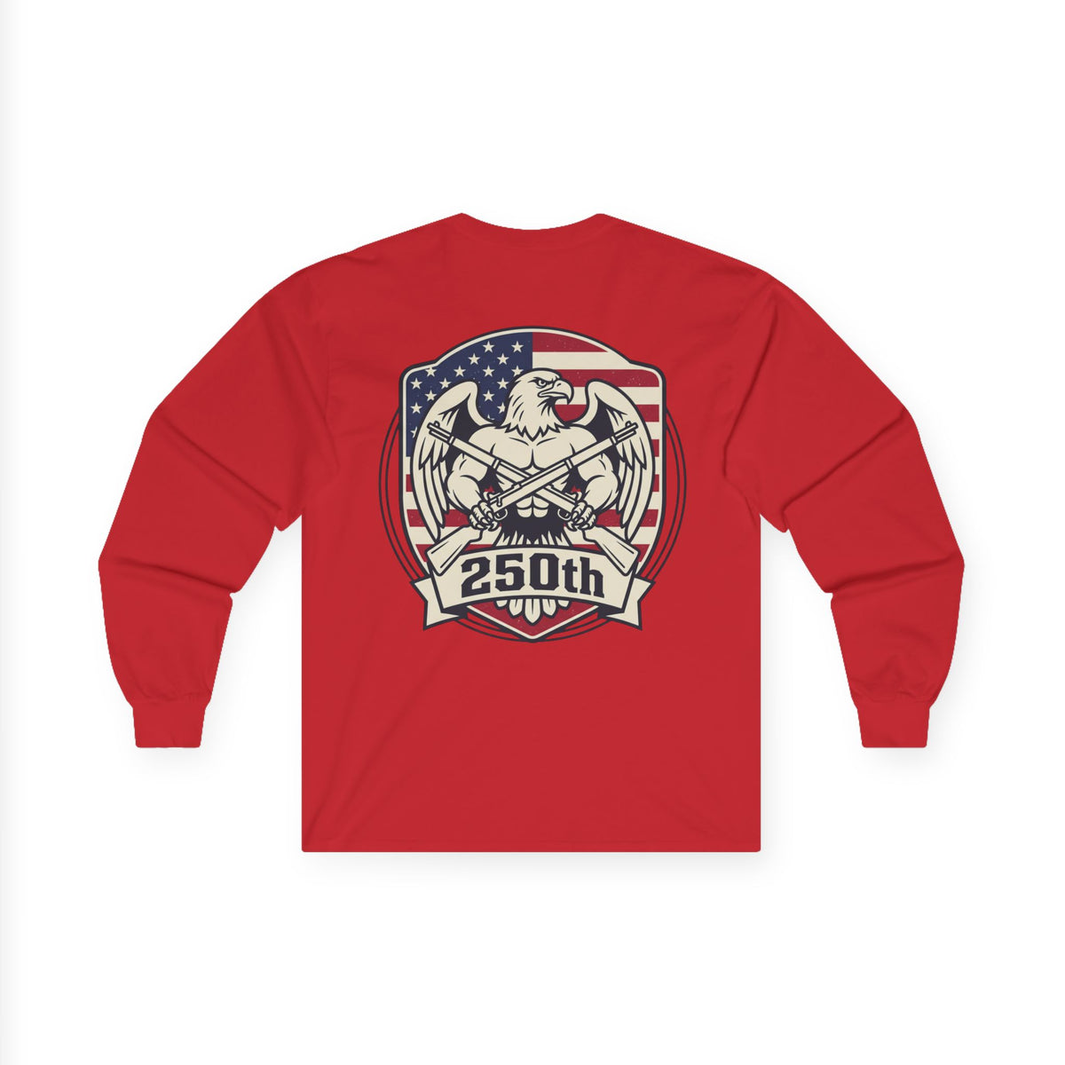 Americas 250th Anniversary long sleeve T-shirt, Buff Eagle