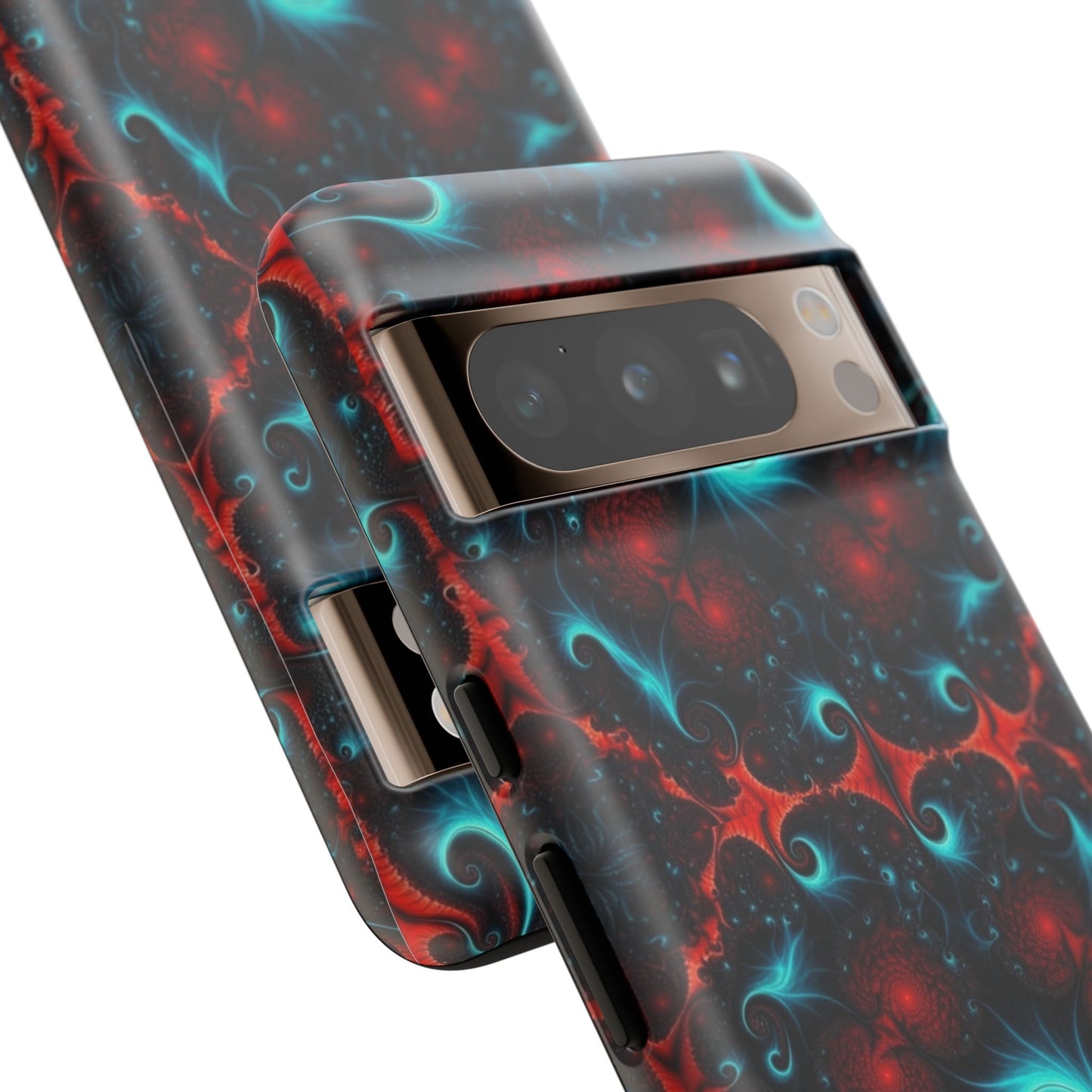 Phone Case matte — Neon Fractal Galaxy Protective Tough Case
