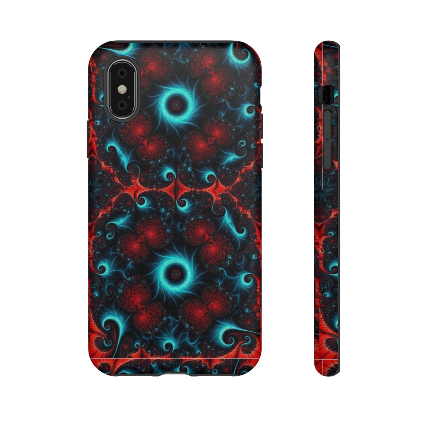 Phone Case matte — Neon Fractal Galaxy Protective Tough Case