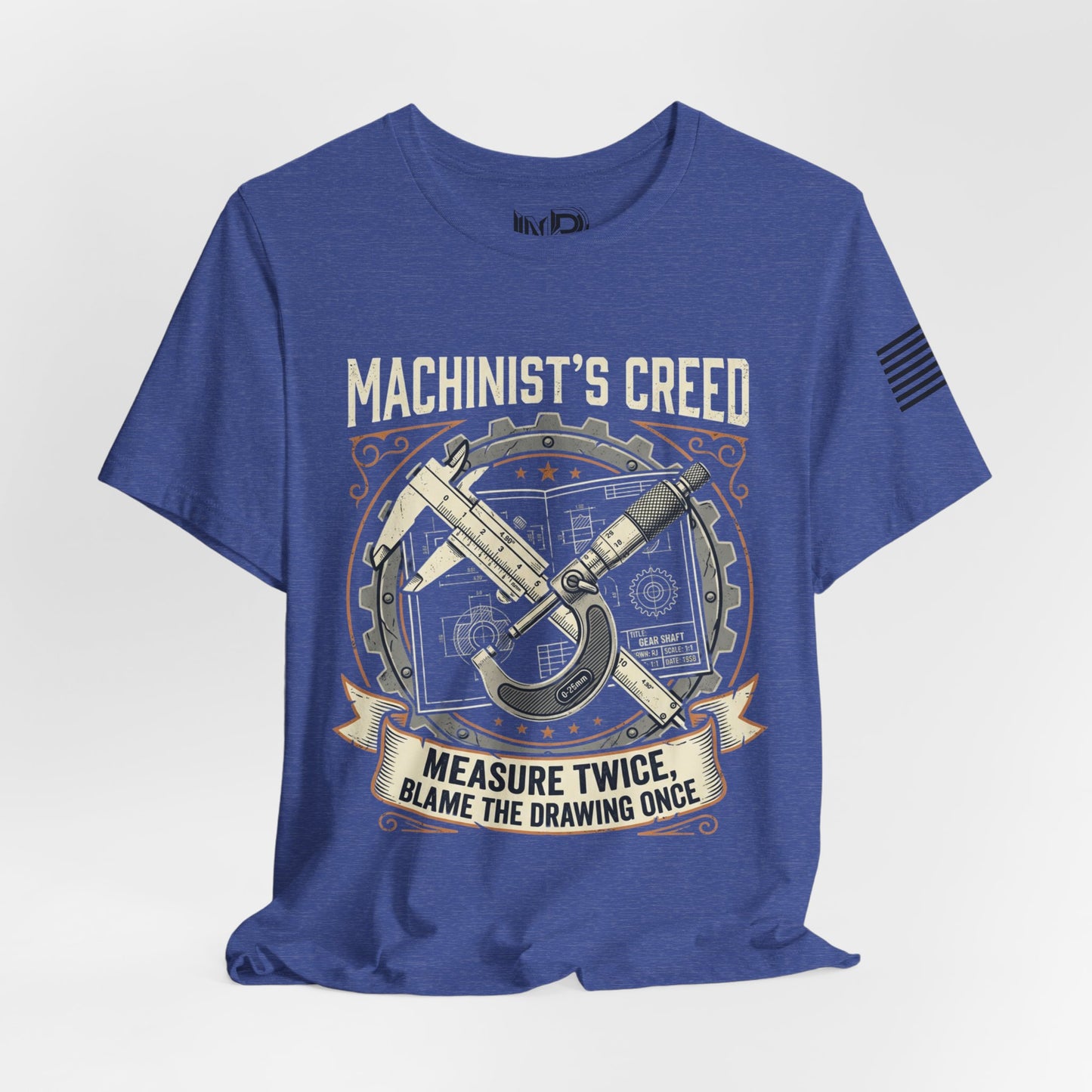 Machinist's Creed Tee — "Measure Twice, Blame the Drawing Once" Graphic T-Shirt
