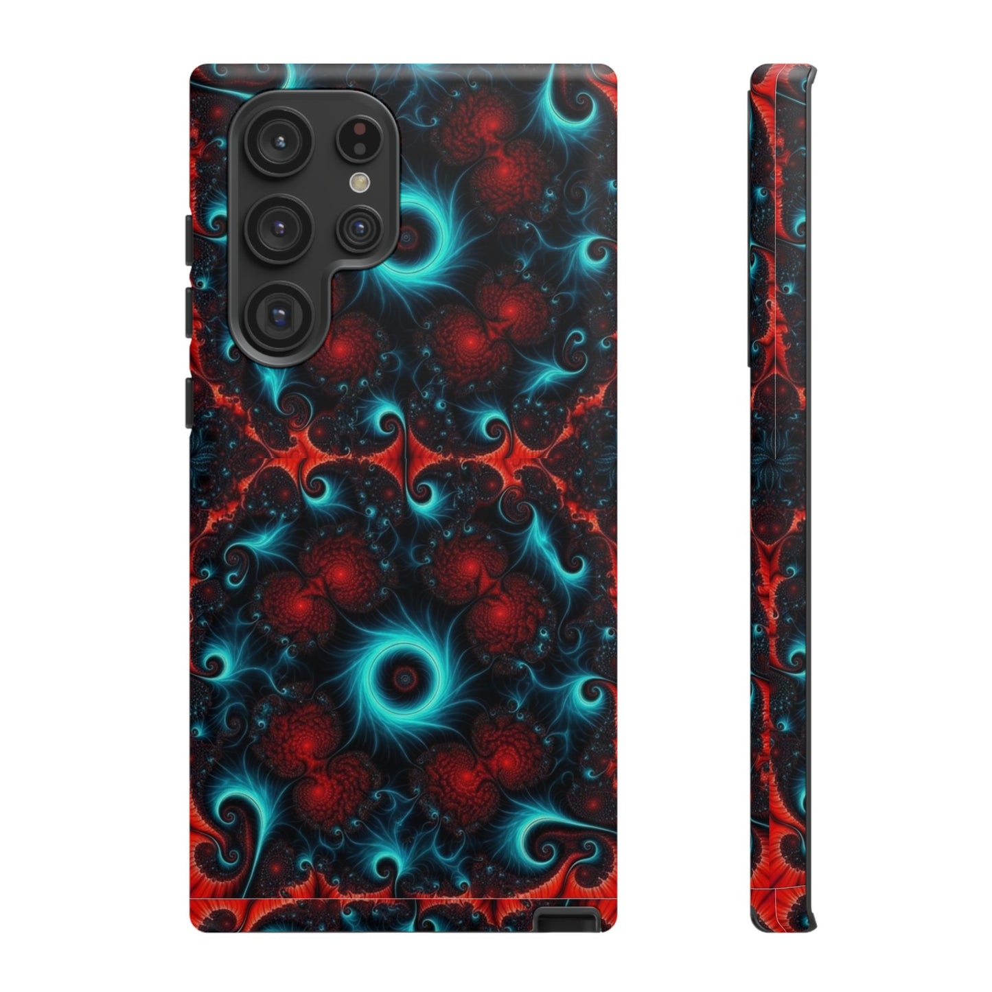 Phone Case matte — Neon Fractal Galaxy Protective Tough Case